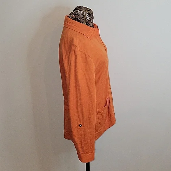 Zenergy by Chicos 2 pocket full zipper button up sleeve jacket womens size 2 - Picture 7 of 10
